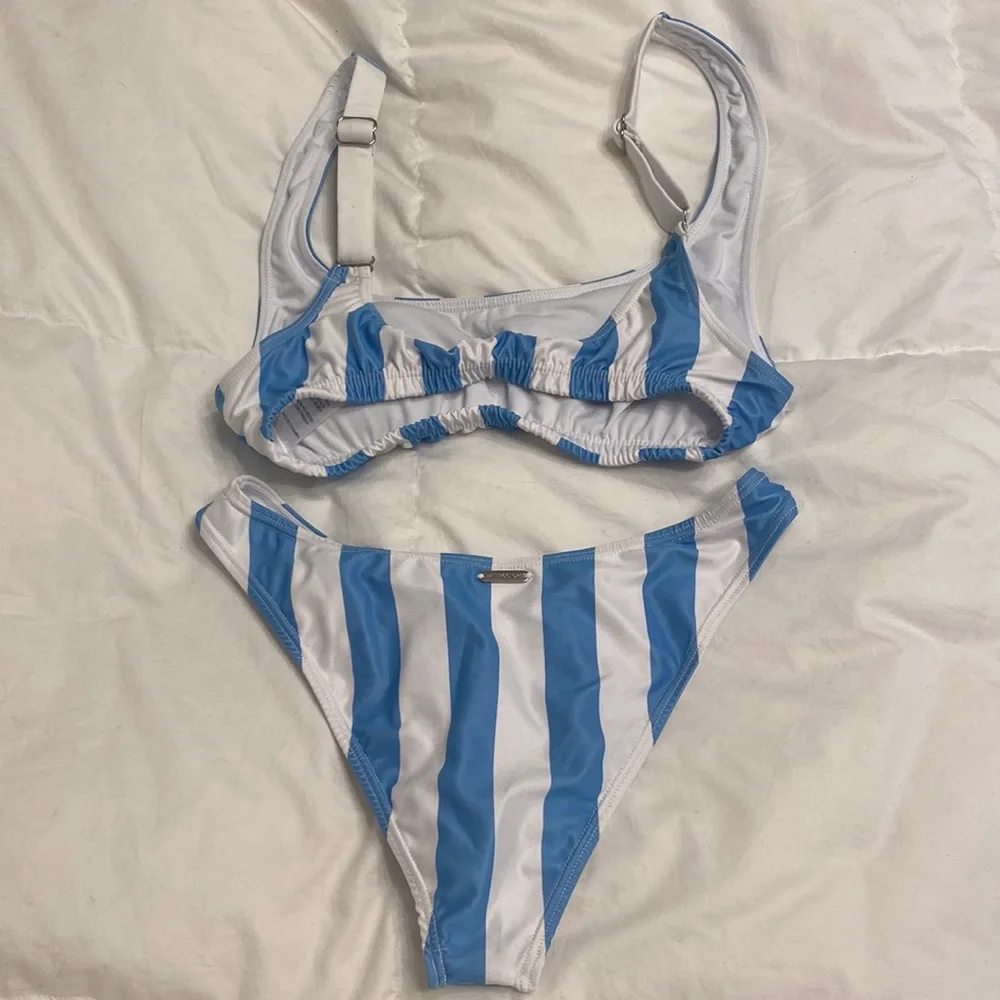 Kenny Flowers Carolina blue striped bikini - Picture 3 of 5